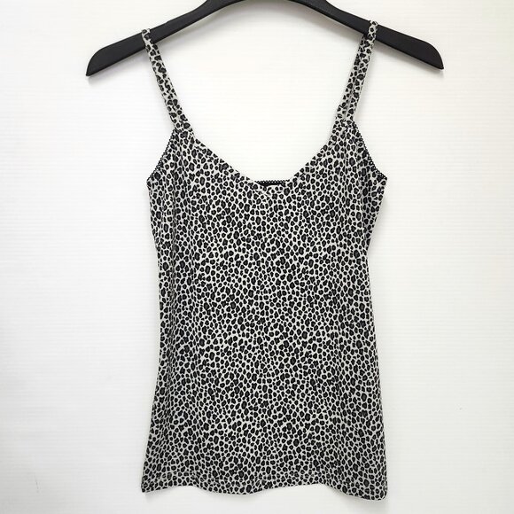 Rosemunde Women's Black & White Leopard Print Tank Top Size 36 & 38 - Picture 1 of 7